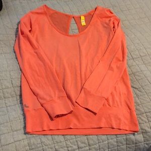 Pretty coral open back sheer top